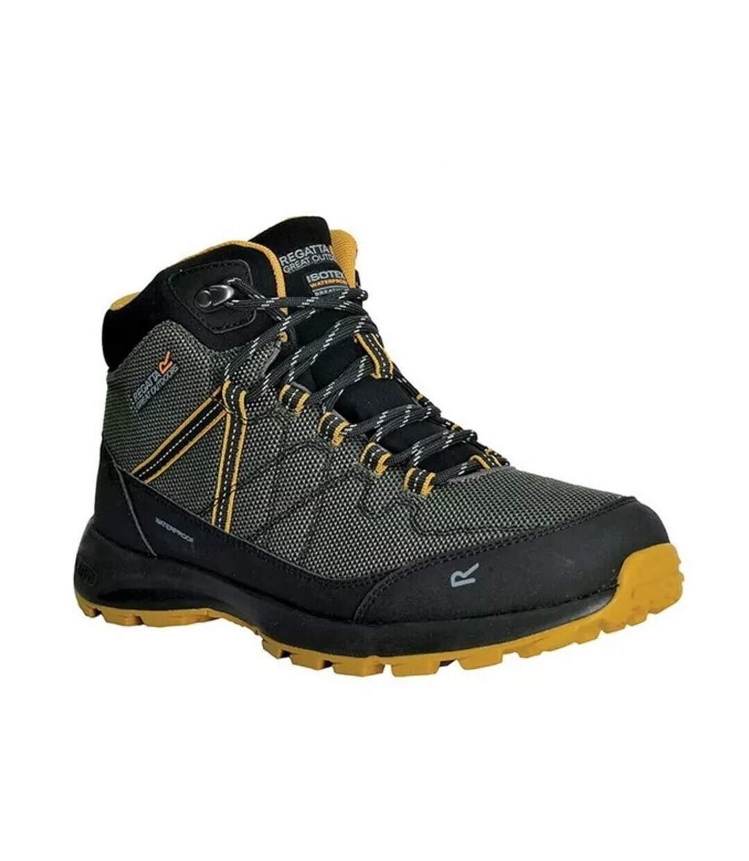 Bottines De Marche Samaris Lite Homme Kaki Foncé Jaune Regatta-1