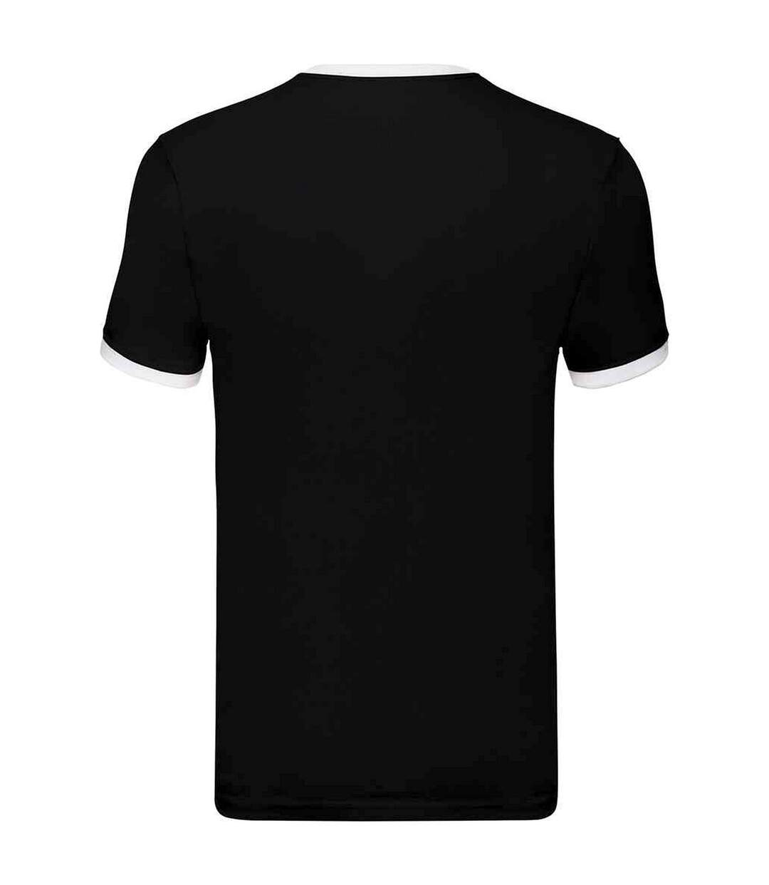 T-shirt ringer homme noir / blanc Fruit of the Loom-2