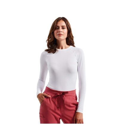 Womens/ladies Unstoppable Fresh Underscrub Plain Base Layer Top White Onna