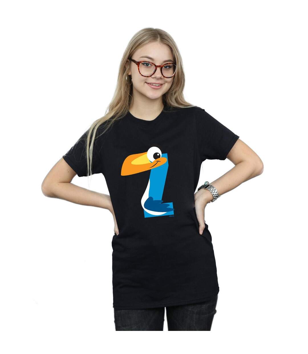 Disney Femme/Les femmes Alphabet Z Is For Zazu Cotton Boyfriend T-Shirt (Noir) - UTBI29029-2
