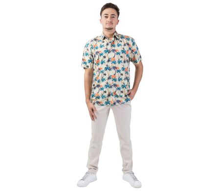 Chemise homme été manches courtes LORENZO imprimé Palmyre Coton Du Monde