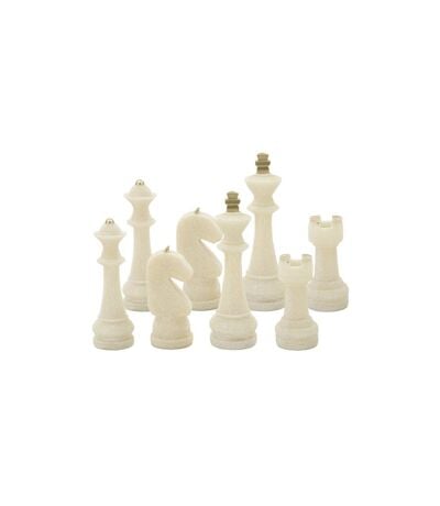 Lot de 8 Pièces d'Échec Quarzy 16cm Blanc