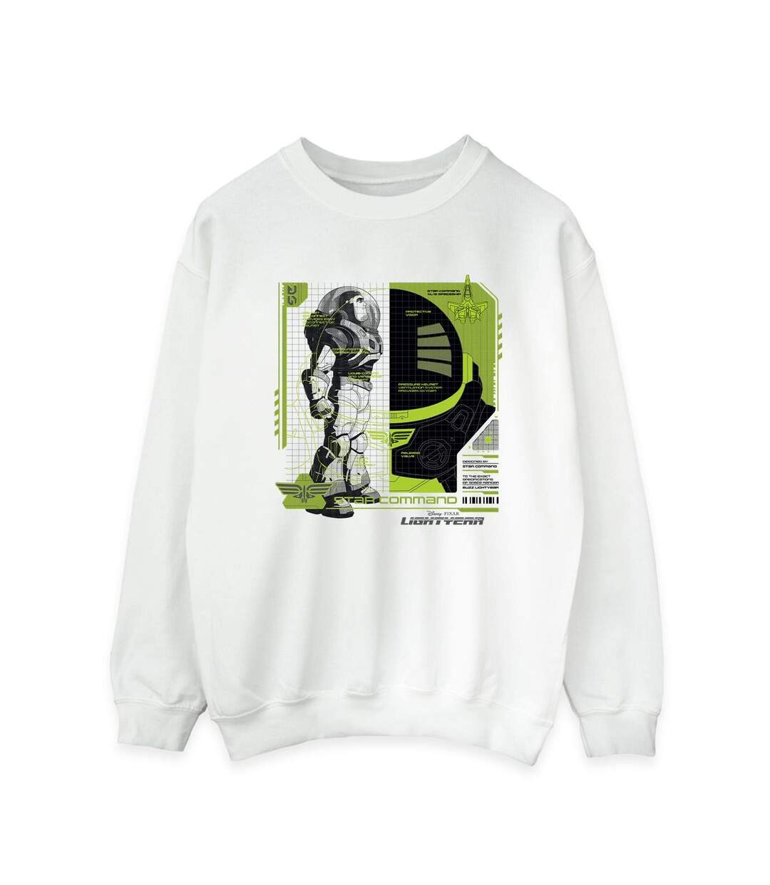 Disney Sweatshirt Lightyear Buzz Tech Panel Femme/Ladies (Blanc) - UTBI25030-1