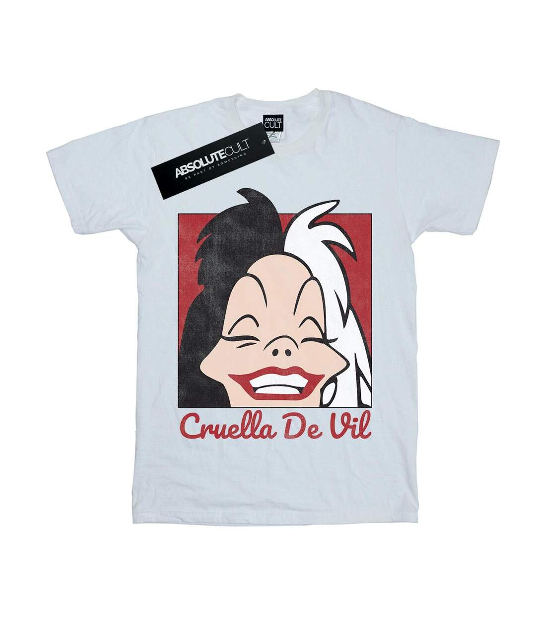Disney - T-shirt CRUELLA DE VIL CROPPED HEAD - Femme (Blanc) - UTBI16687-1