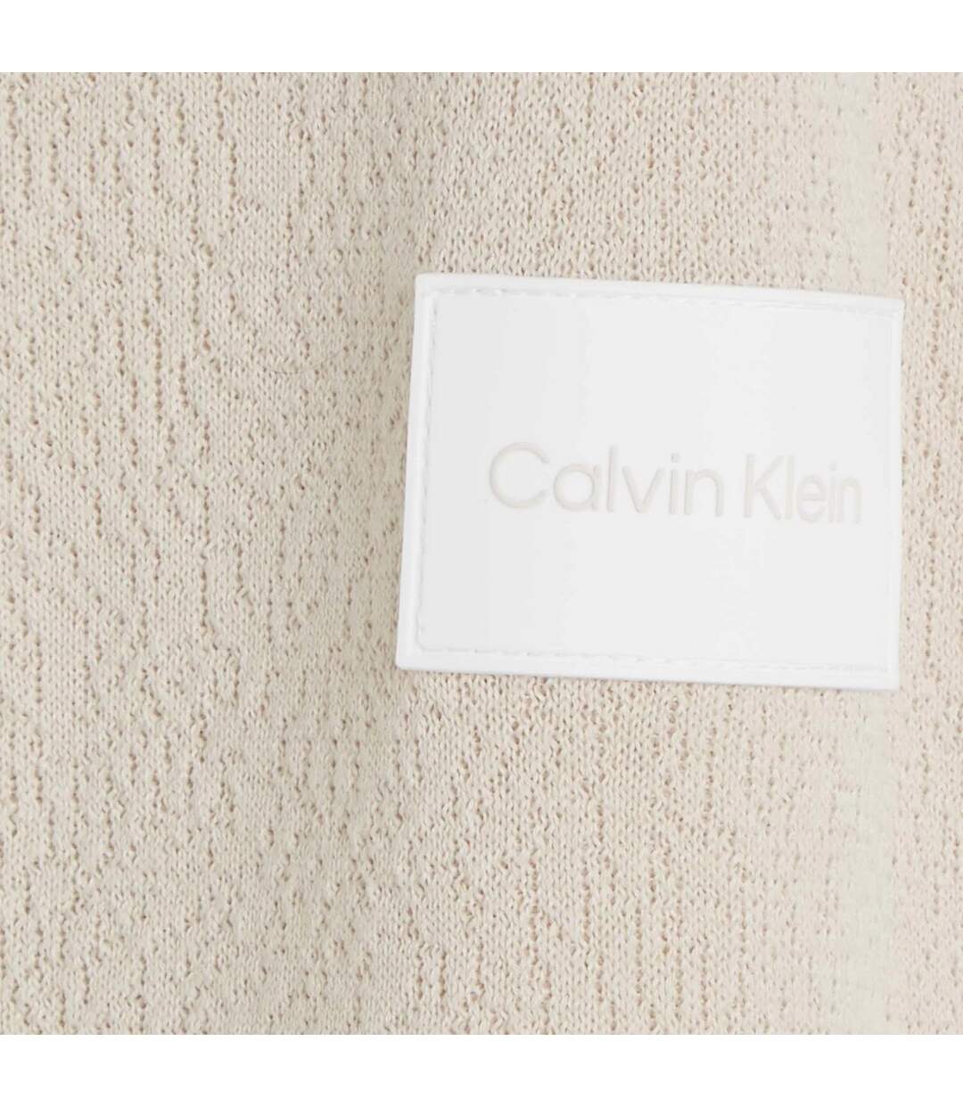 Mens Natural Structure Crew Neck Sweatshirt Beige Calvin Klein-3