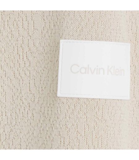 Mens Natural Structure Crew Neck Sweatshirt Beige Calvin Klein