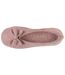 Isotoner Chaussons Ballerines femme ultra confortables, semelle en cuir, détail grand nœud-3