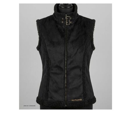 MAYFLOWER 828070U001 - Gilet sans manches noir en suédine : l'élégance du toucher velours