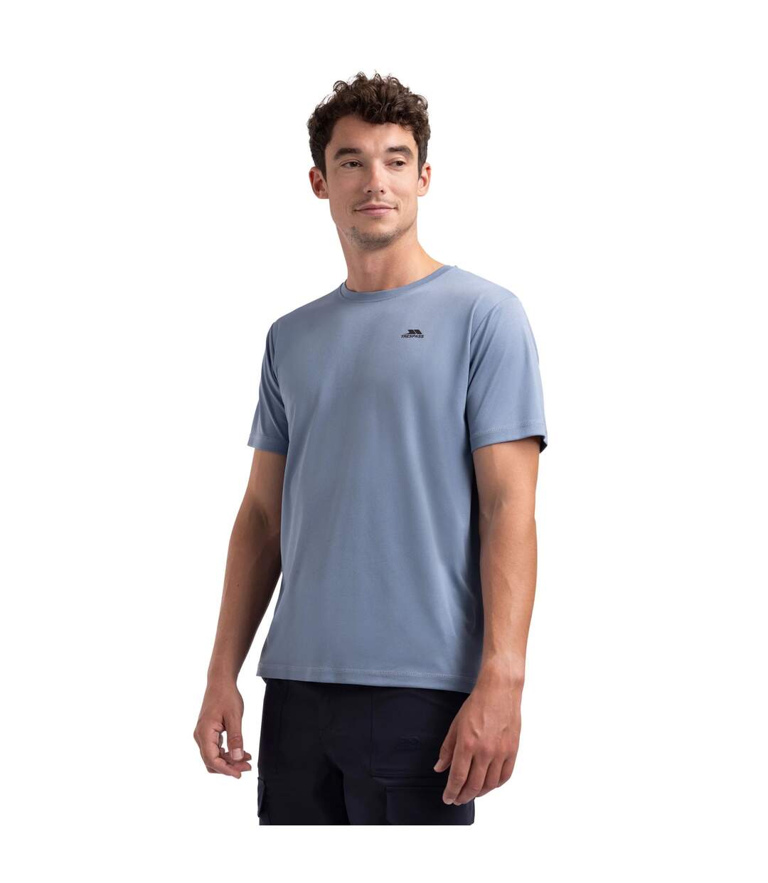 Haut De Sport Uni Manches Courtes Landford Homme Bleu Gris Trespass-4