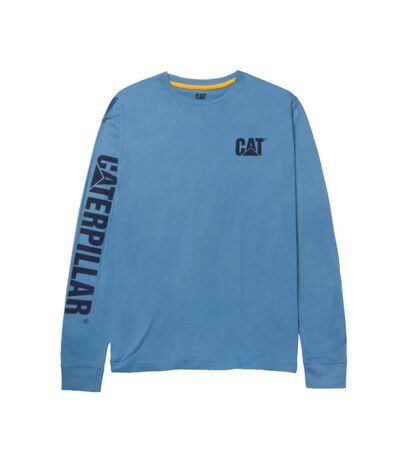 Caterpillar Mens Trademark Banner Long-Sleeved T-Shirt (Teal) - UTFS10813