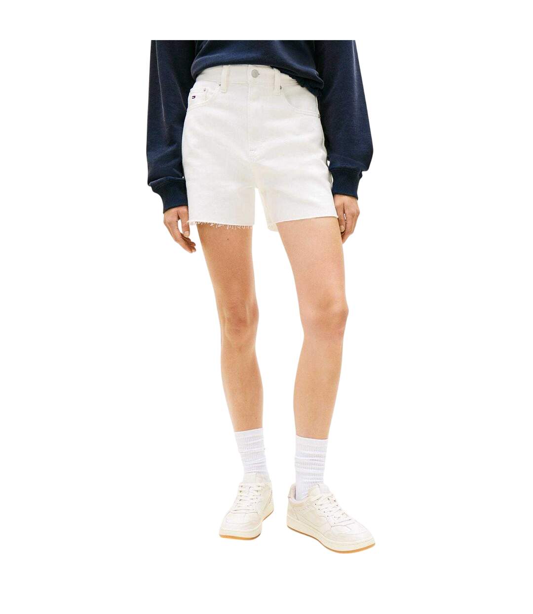 Short En Jean Motif/style Logo Homme Bleu Denim Blanc Tommy Jeans-4