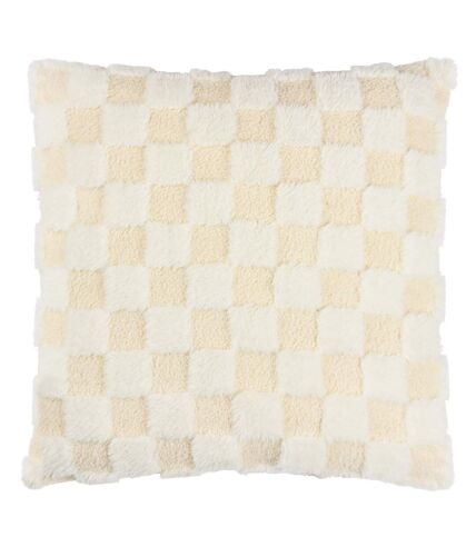 Check it fleece cushion cover 45cm x 45cm dreamy cream Heya Home