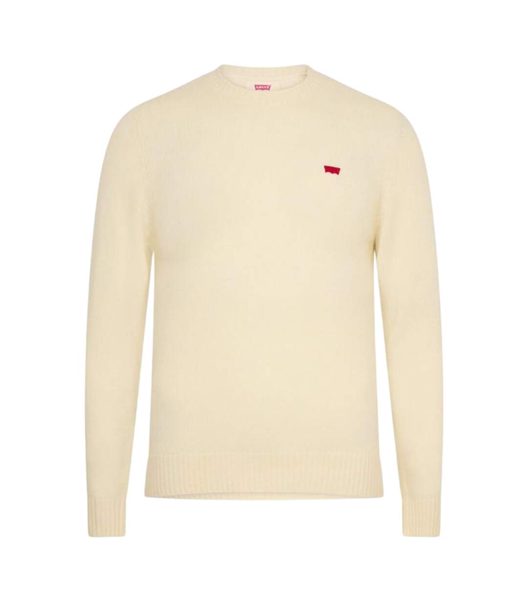 Mens Batwing Logo Crew Neck Jumper Cream Levis-1