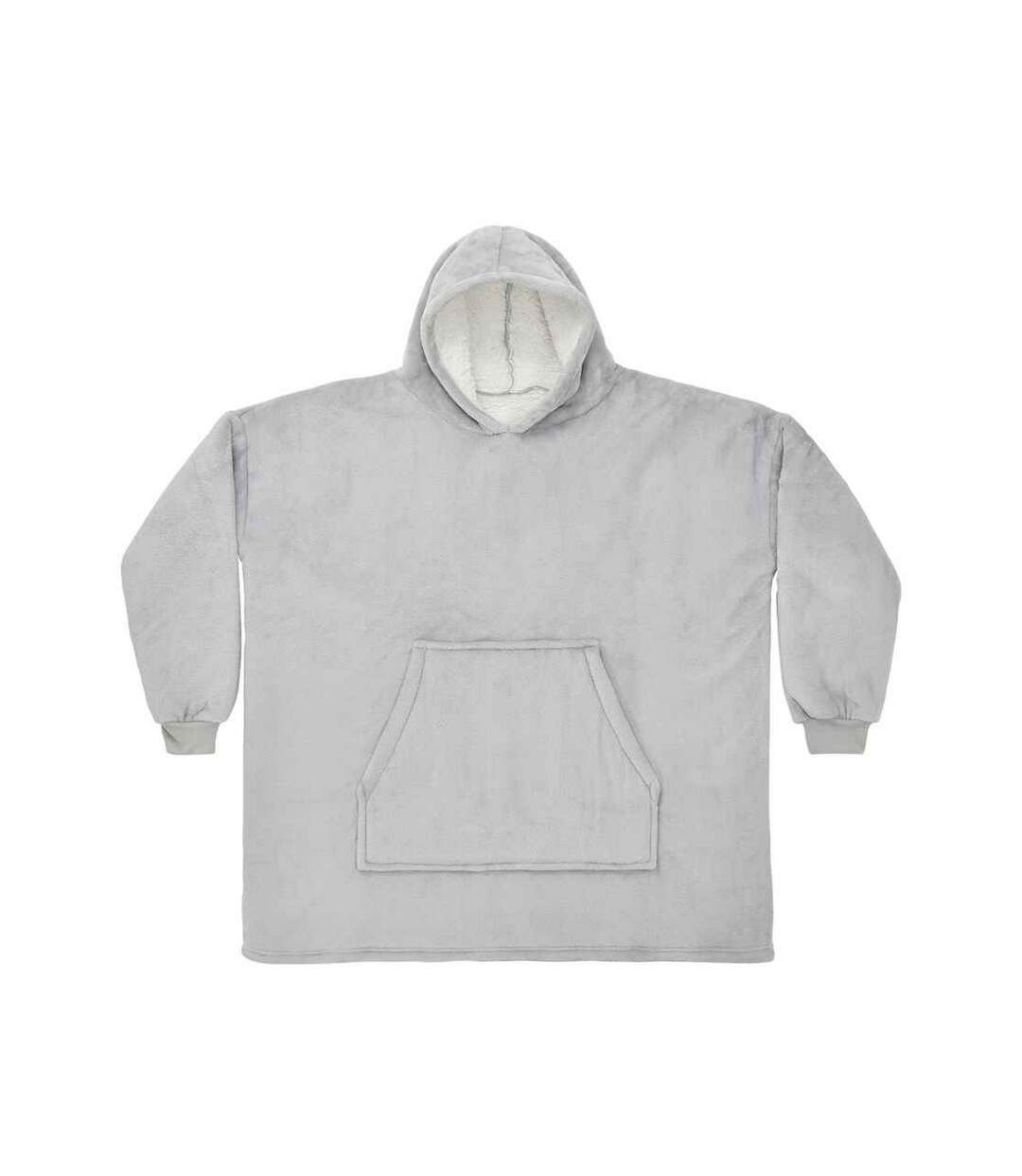 Unisex adult sherpa fleece hoodie silver grey Brand Lab-1