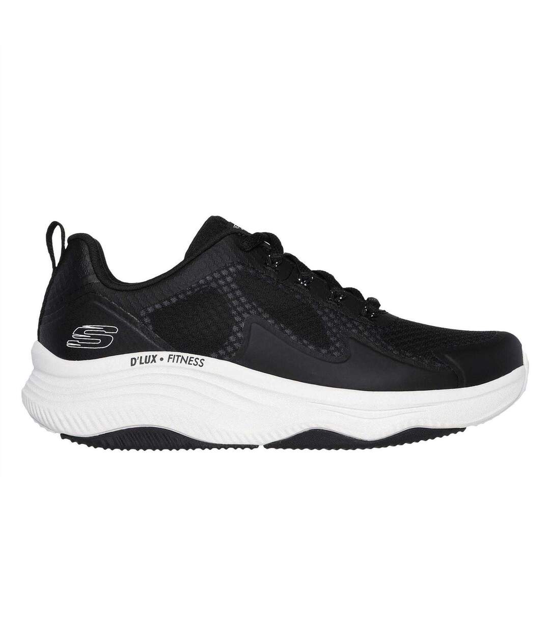 Womens/ladies D´lux Fitness Running Trainers Black White Skechers-3
