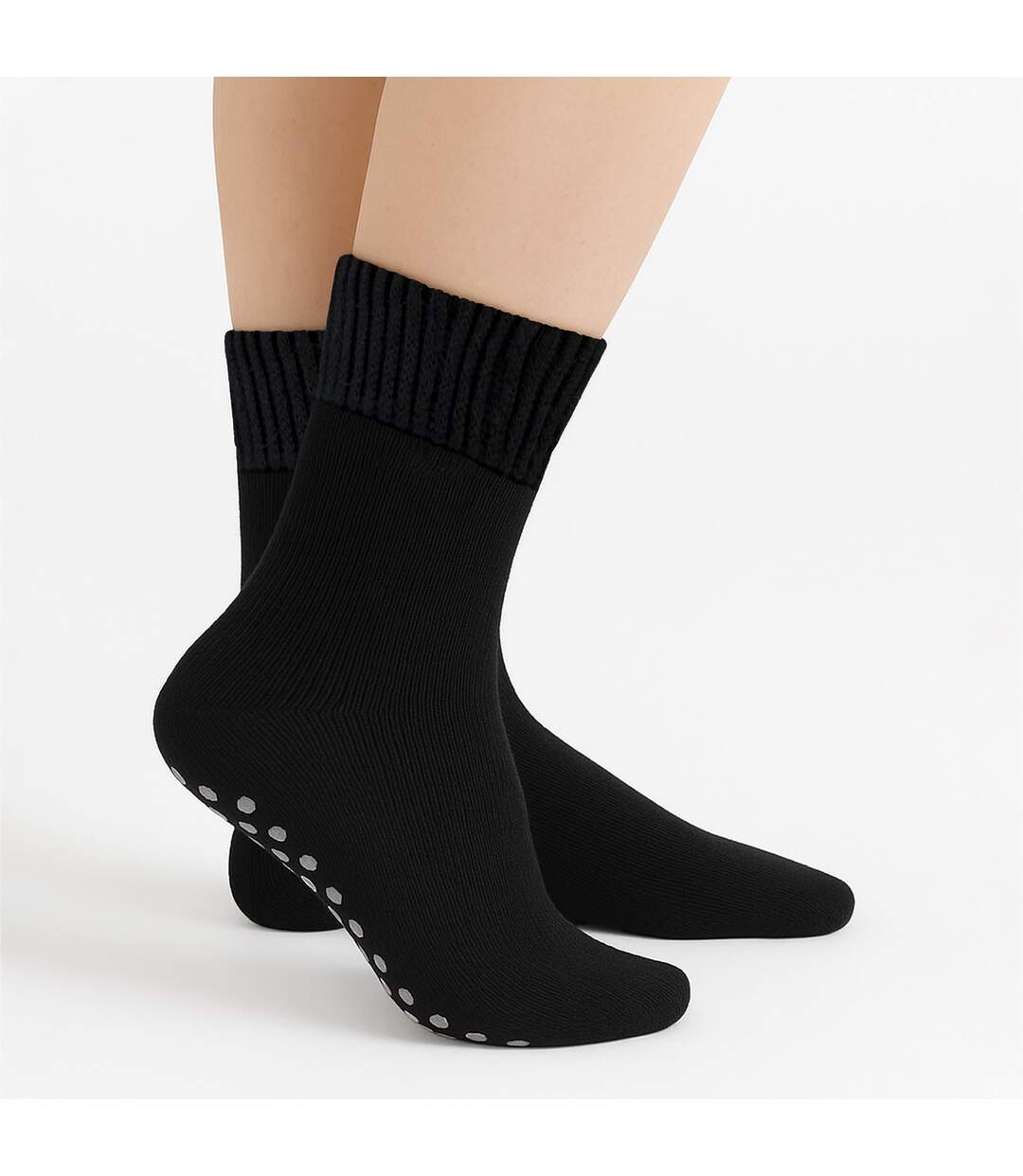 Ladies Extra Wide Winter Bed Socks with Grips | Non Slip Thermal Sleep Socks-5