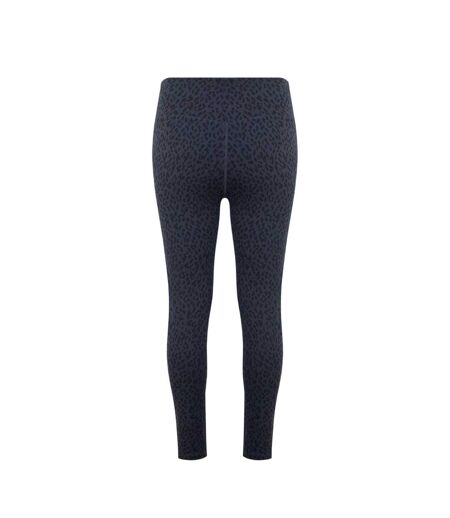 Womens/ladies Leopard Print Leggings Animalier Black Miso