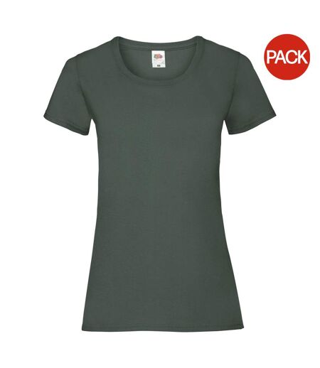 T-shirts manches courtes femmes vert bouteille Fruit of the Loom