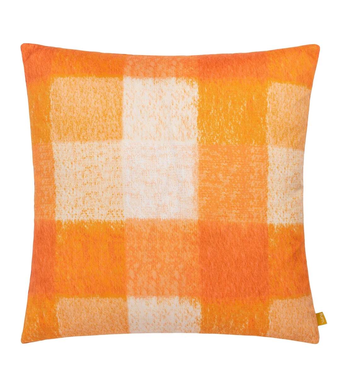 Checked outdoor cushion cover 50cm x 50cm orange Evans Lichfield