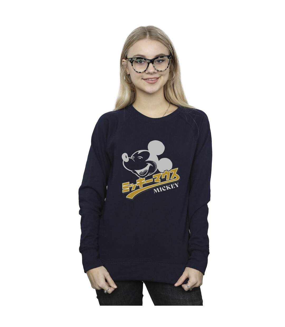 Disney Sweat-shirt japonais Mickey Mouse Femme/Ladies (Bleu marine) - UTBI28580-2
