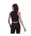 Womens/ladies Aeroknit Cropped Vest Top Black Adidas-3