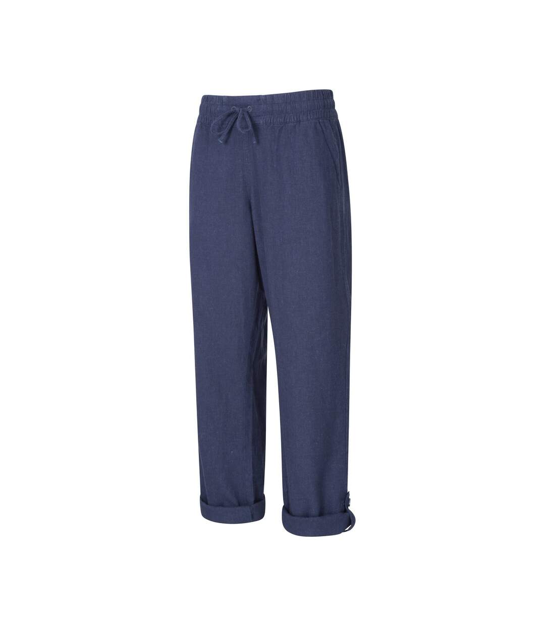 Womens/ladies Breeze Linen Blend Trousers Navy Mountain Warehouse-3