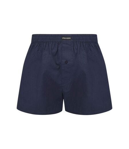 Pack Of 3  Mens Plain Regular Boxer Shorts  Navy Light Blue Chambray Lyle & Scott