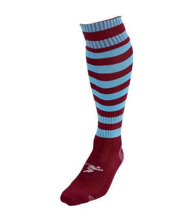 Unisex Adult Pro Hooped Football Socks Maroon Sky Blue Precision