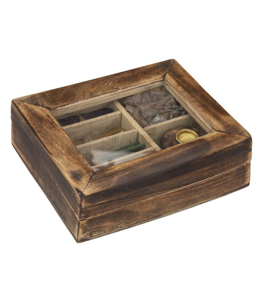 Coffret d'Encens en Bois Taly 25cm Marron-1