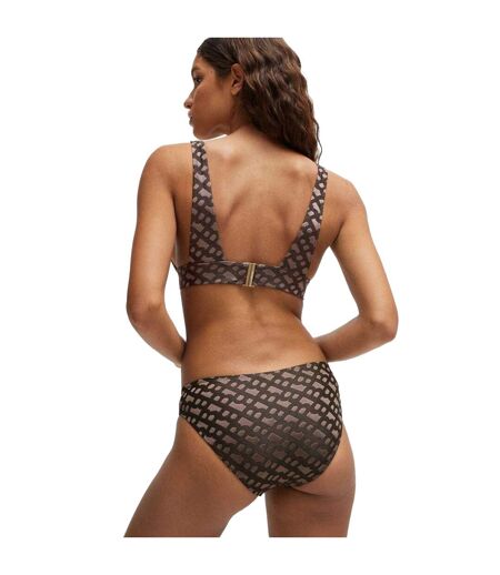 Bas De Maillot De Bain Style Monogramme Femme Marron Boss