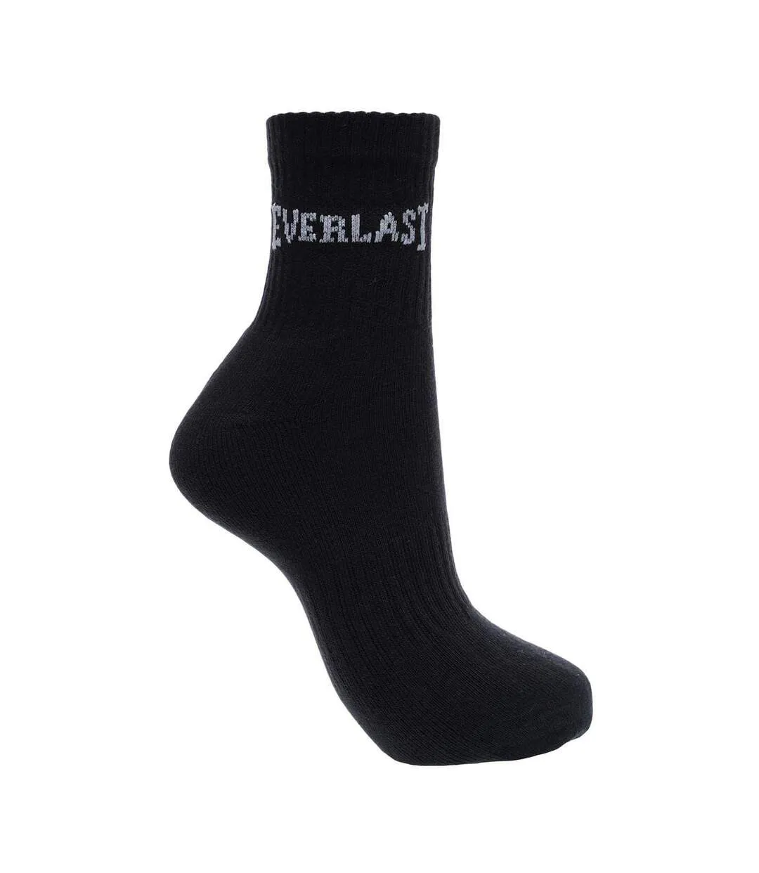 Pack Of 3  Mens Logo Quarter Socks  Black Everlast-2