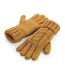 Beechfield Unisex Cable Knit Melange Gloves (Mustard) - UTRW7296-1