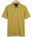 CHALLENGER RUSTICO3 : Polo manches courtes jaune chiné en maille piquée 100% coton avec finitions chambray-2