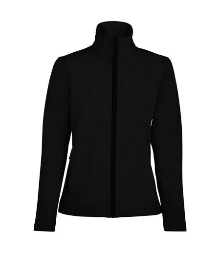 SOLS Womens/Ladies Race Full Zip Water Repellent Softshell Jacket (Black) - UTPC2426