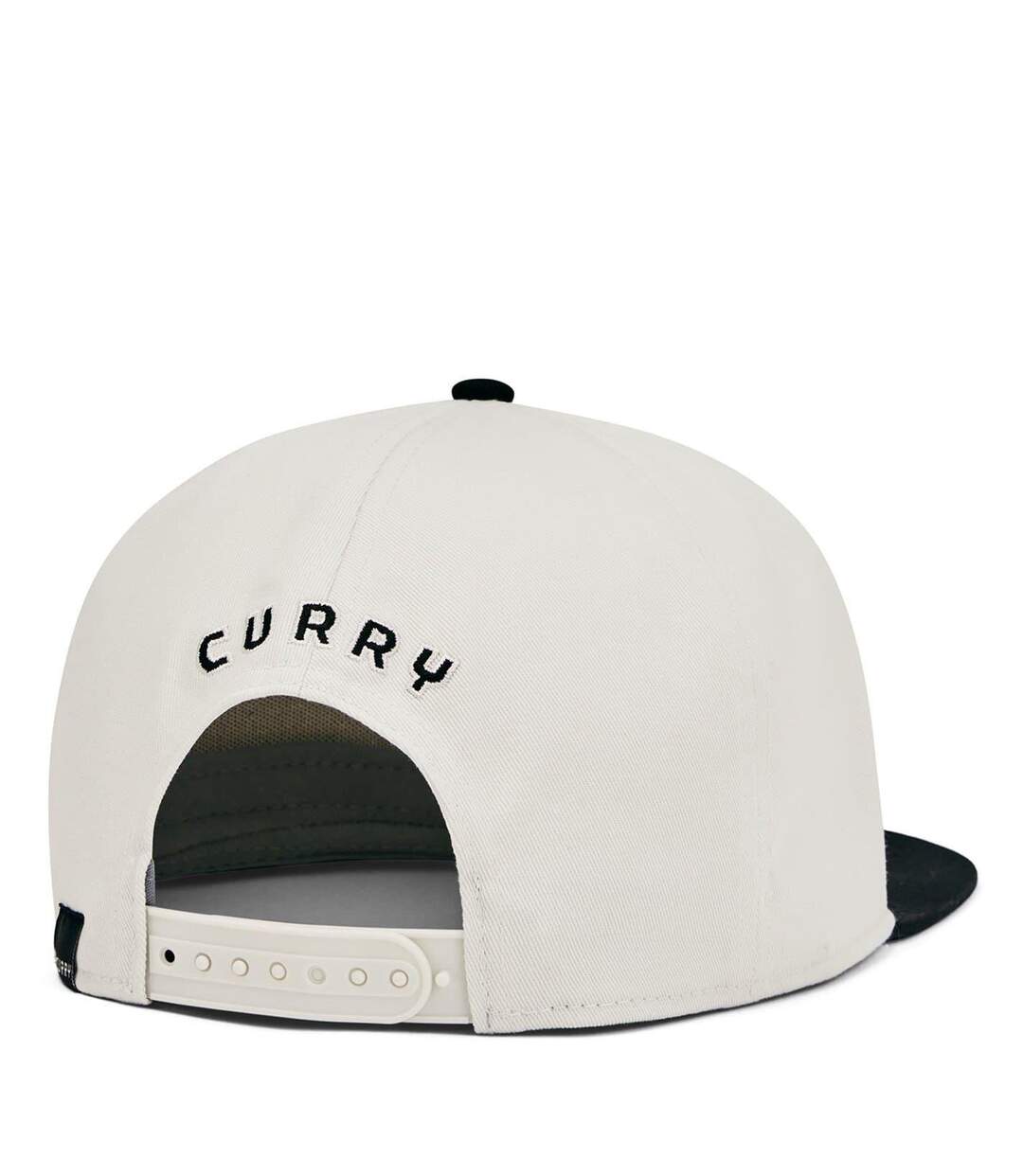 Mens Curry Logo Cotton Flat Peak Snapback Cap White Under Armour-2