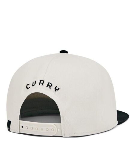 Mens Curry Logo Cotton Flat Peak Snapback Cap White Under Armour
