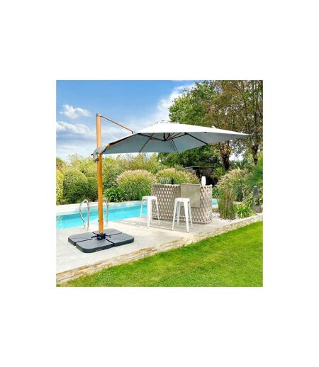 Parasol Déporté Imitation Bois Sevilla 250cm Gris