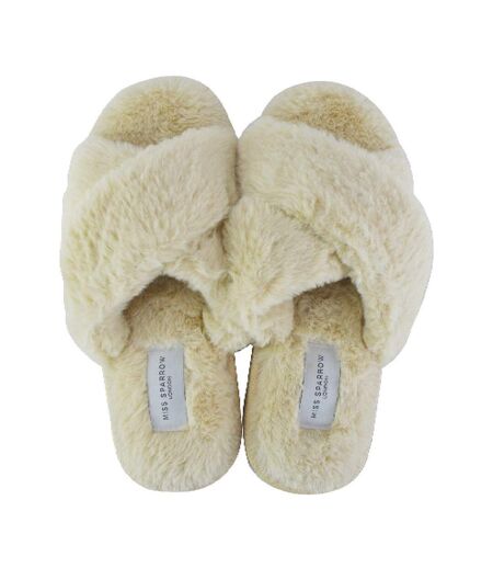Ladies Novelty Bedroom House Open Toe Slippers with Back