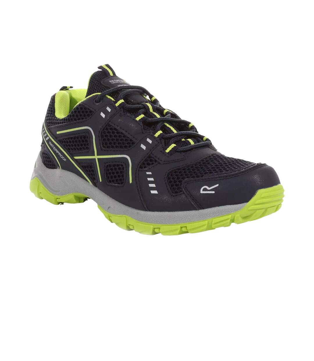 Mens Vendeavour Waterproof Walking Shoes Navy Lime Punch Regatta-1