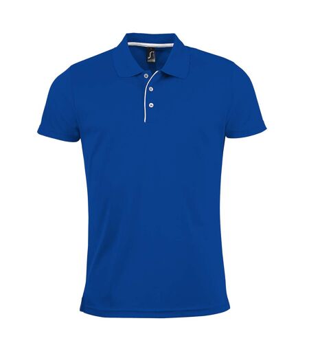 SOLS Mens Performer Short Sleeve Pique Polo Shirt (Royal Blue)