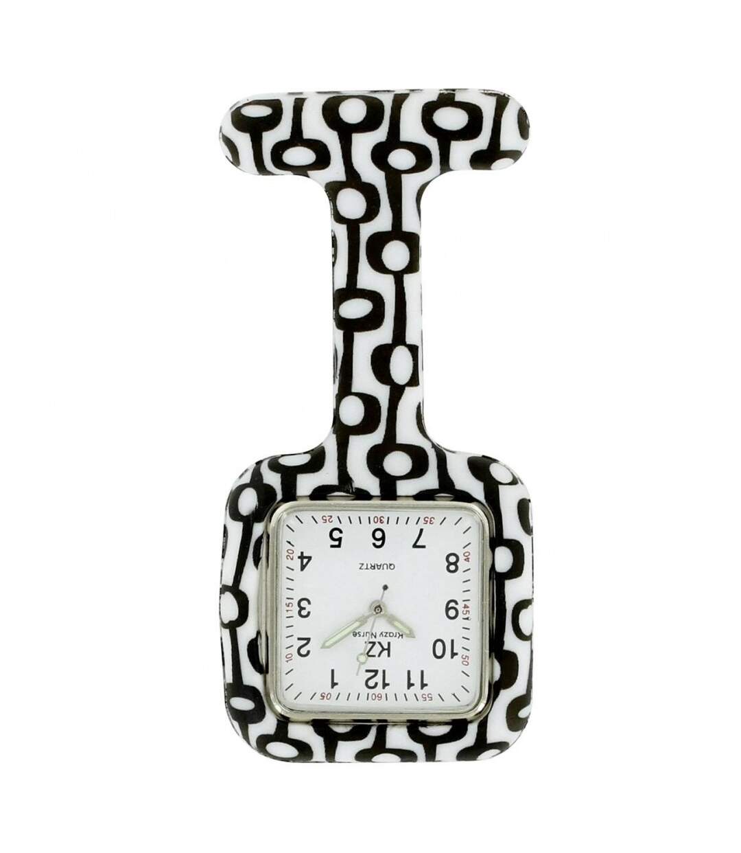 Montre Infirmière Silicone Noir Blanc-1