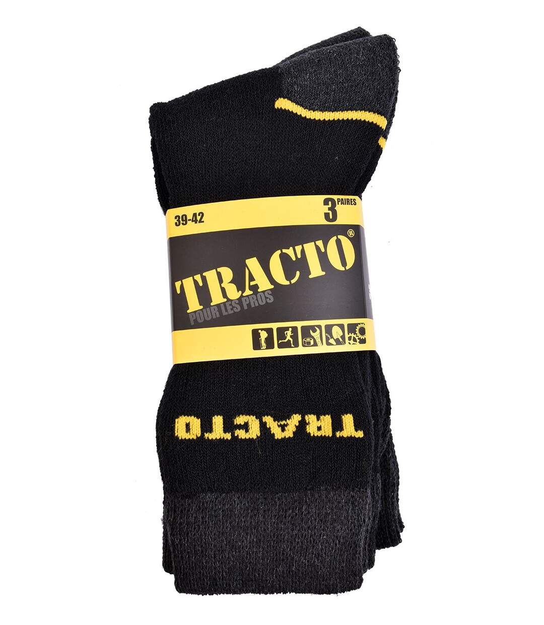 Chaussettes de Travail TRACTO pour Homme Résistance et Qualité Pro Pack de 3 Paires Premier Prix-2