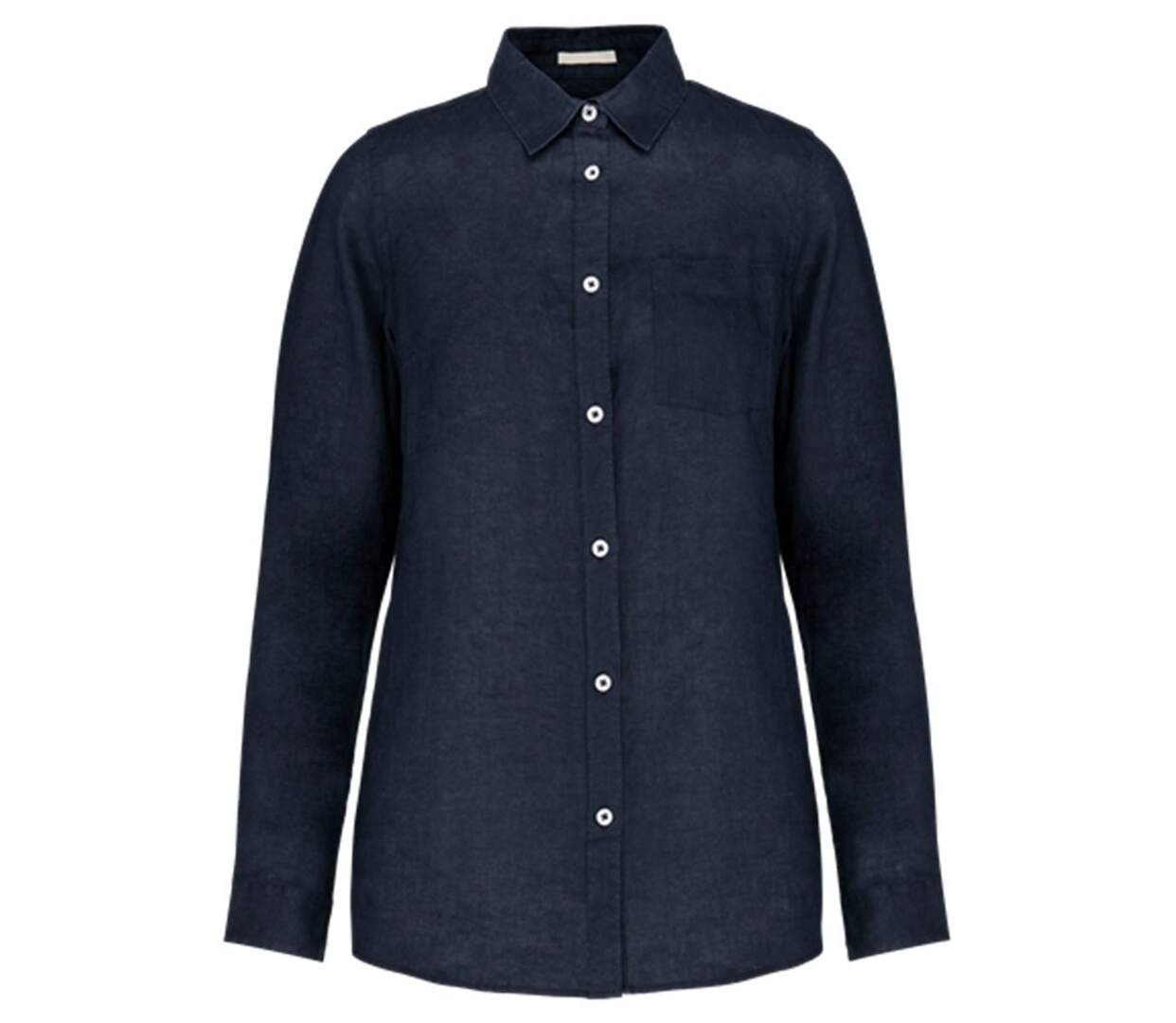 Chemise en lin - Femme - PATS505 - bleu marine-1