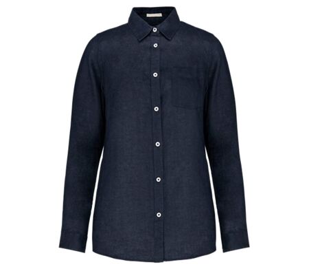 Chemise en lin - Femme - PATS505 - bleu marine