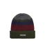 Mens & Ladies Waterproof Thermal Roll Cuff Striped Beanie Hat-1