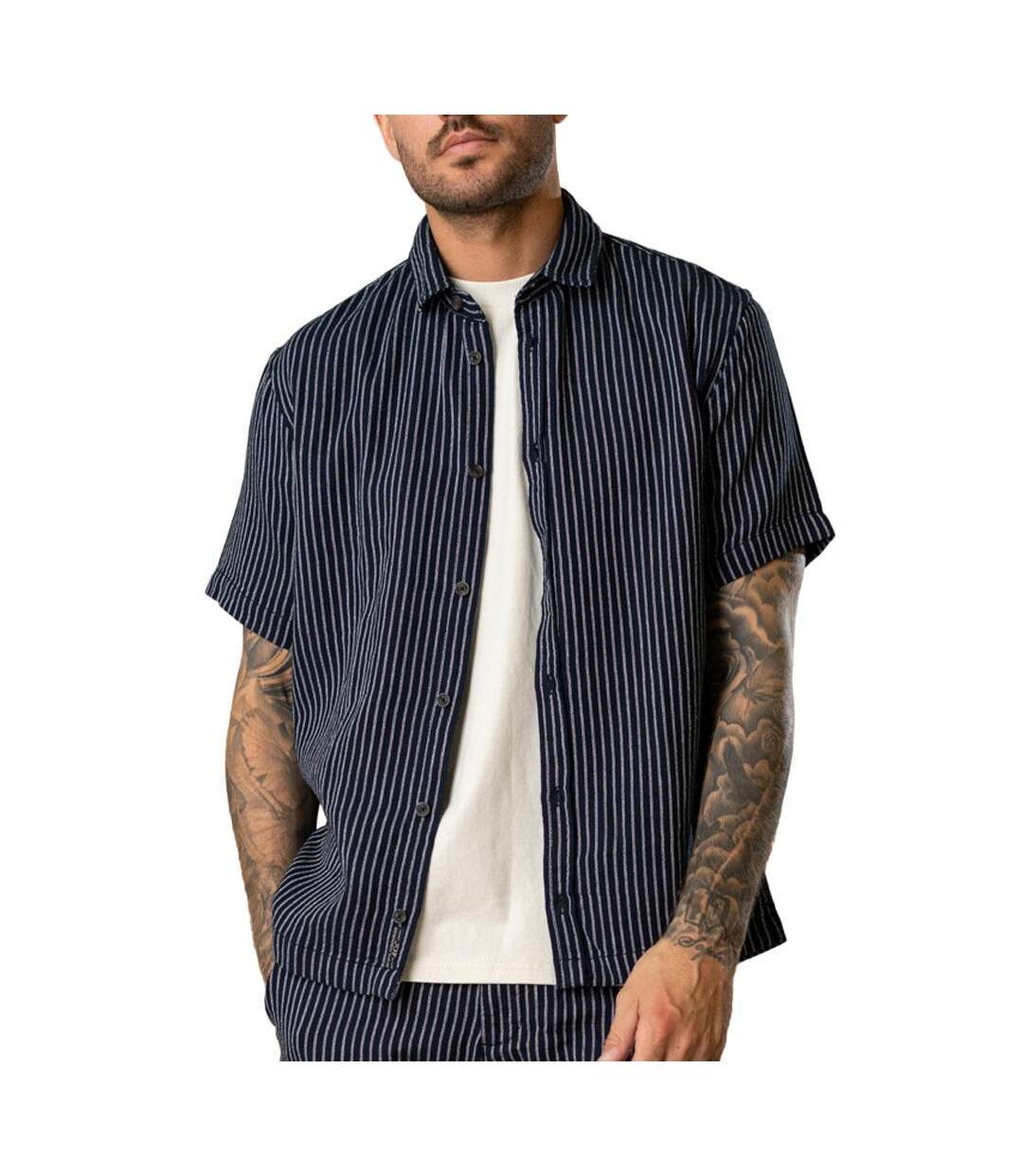 Chemise marine homme petrol industries sleeve uni 1-1