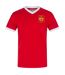 Mens United Wembley 1958 Retro V Neck T-shirt Red Fan Originals-2