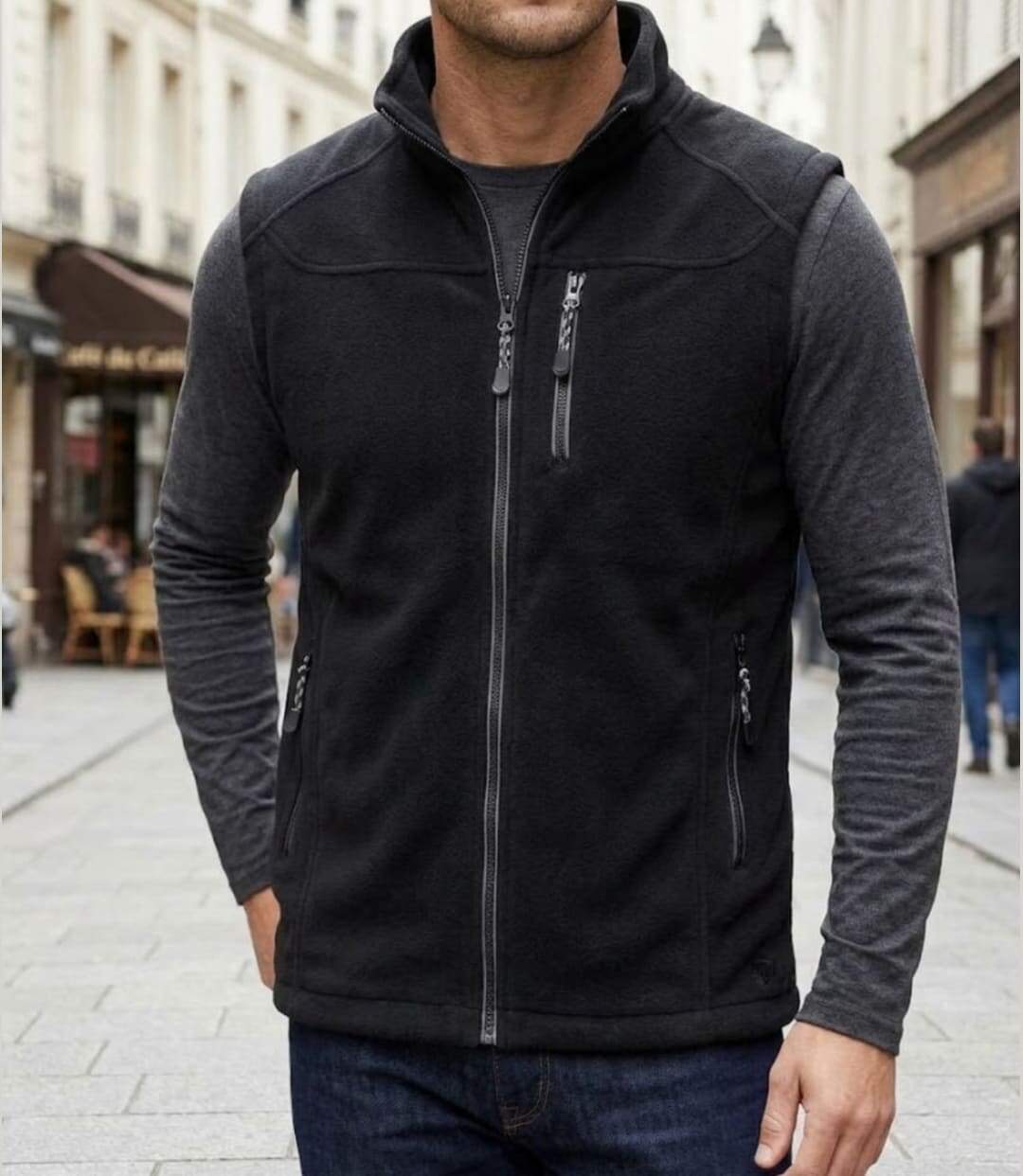 CHALLENGER CHAMBERY3 — Gilet sans manches polaire noir : haute protection thermique et aisance totale-1