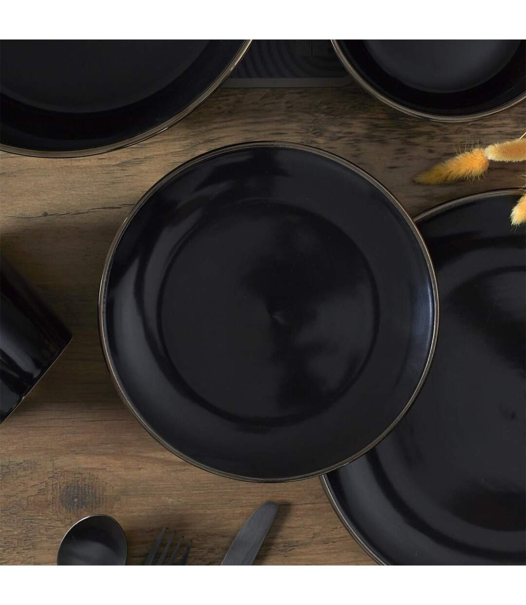 Lot de 6 Assiettes à Dessert Lounge 20cm Noir-2