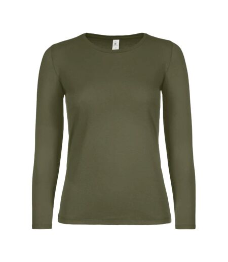 T-shirt Manches Longues #e150 Femme Vert Kaki B&C